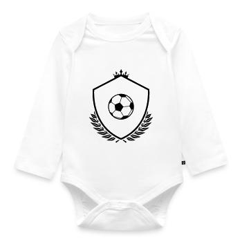 Football crest - Organic Longsleeve Baby Bodysuit - white - Front