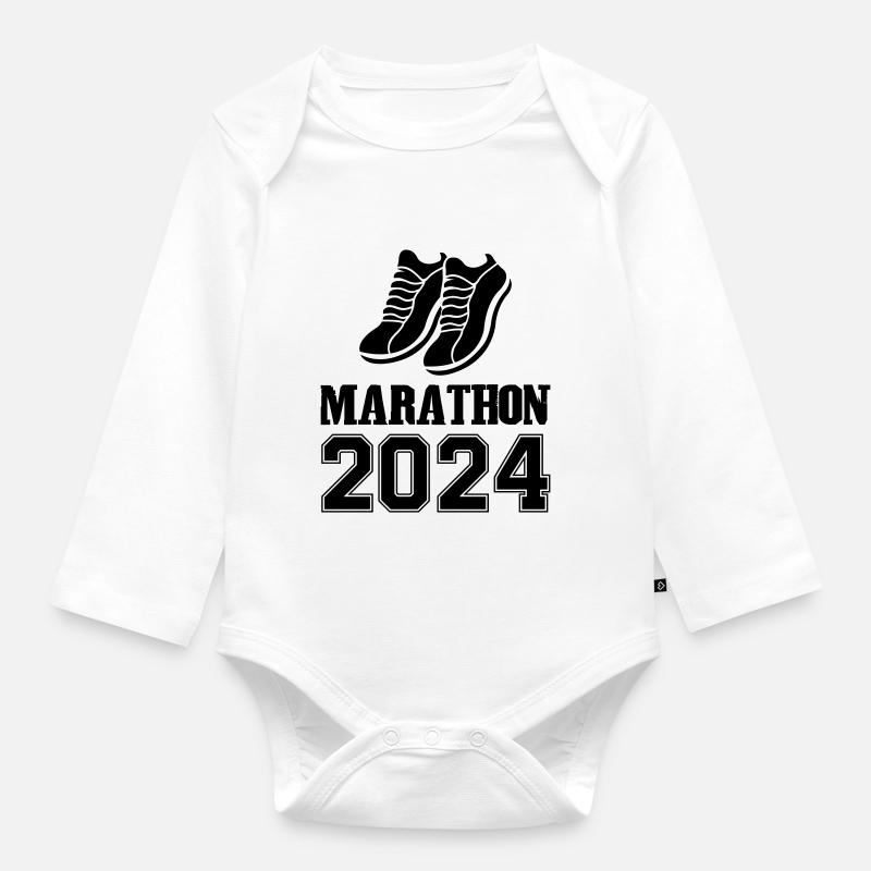 Marathon 2024 - Body Bébé bio manches longues - blanc