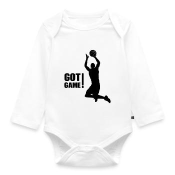 basketball - Organic Longsleeve Baby Bodysuit - white - Front