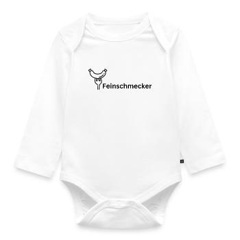 Feinschmecker - das Piece für Genießer! - Baby Bio-Langarm-Body - Weiß - Vorne