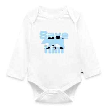 Save the Icebear - Organic Longsleeve Baby Bodysuit - white - Front