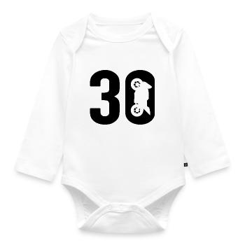 30 Biker Motorrad 30 - Baby Bio-Langarm-Body - Weiß - Vorne