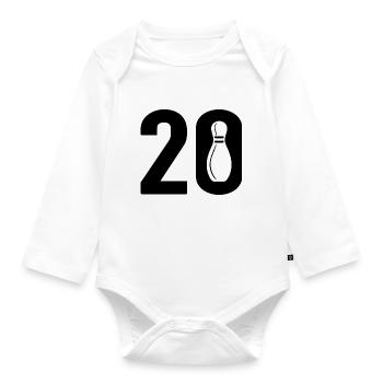 20 Bowling Bowler 20 - Organic Longsleeve Baby Bodysuit - white - Front