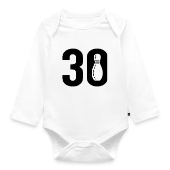 30 Bowling Bowler 30 - Organic Longsleeve Baby Bodysuit - white - Front