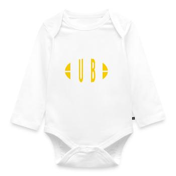 Rugby la rochelle Je peux pas supporter rochelais - Body Bébé bio manches longues - blanc - Devant
