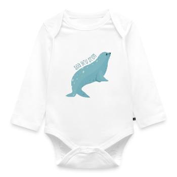 Meerestiere - Baby Bio-Langarm-Body - Weiß - Vorne