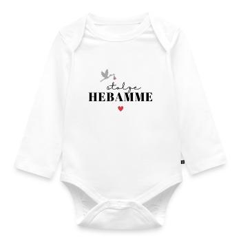 Stolze Hebamme / Hebammenschüler - Baby Bio-Langarm-Body - Weiß - Vorne