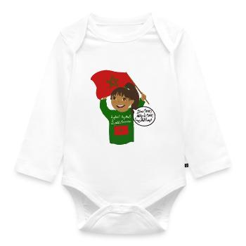 La petite marocaine allez Le Maroc dima le maroc - Body Bébé bio manches longues - blanc - Devant