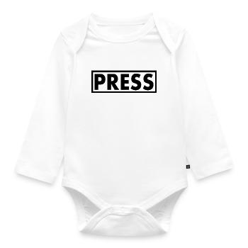 Press - Organic Longsleeve Baby Bodysuit - white - Front
