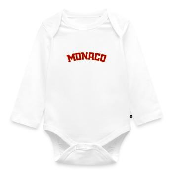 Monaco - Monte Carlo - Côte d’Azur - Body Bébé bio manches longues - blanc - Devant