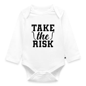 Take the Risk - Organic Longsleeve Baby Bodysuit - white - Front