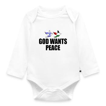 God wants peace for israel free palestine - Body Bébé bio manches longues - blanc - Devant