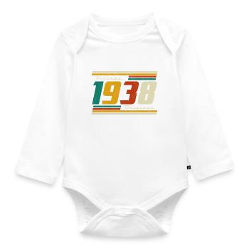 1938 Vintage Birthday Retro Vintage Gift - Organic Longsleeve Baby Bodysuit - white - Front