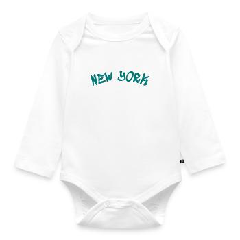 New York - NY - NYC - Manhattan - Brooklyn - Etats-Unis - Body Bébé bio manches longues - blanc - Devant