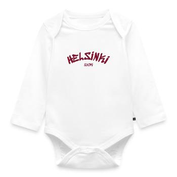 Helsinki - Finlande - Finlande - Suomi - Slogan - Body Bébé bio manches longues - blanc - Devant