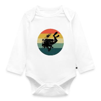Scuba Diving Diving Men's Free Dive - Organic Longsleeve Baby Bodysuit - white - Front