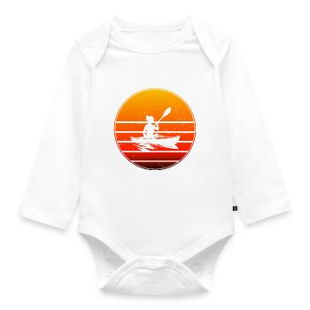 Kajak Kajakfahren Herren Kanu Damen Kayak - Baby Bio-Langarm-Body - Weiß - Vorne