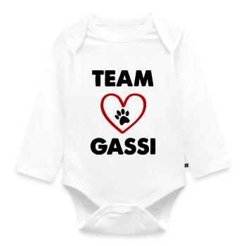 team gassi - Baby Bio-Langarm-Body - Weiß - Vorne
