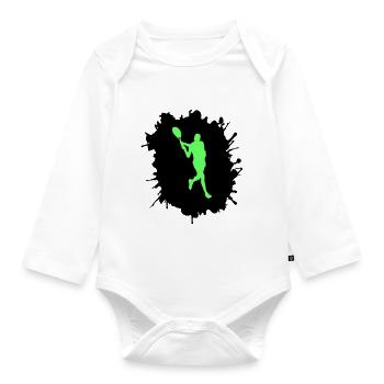 tennis klecks - Baby Bio-Langarm-Body - Weiß - Vorne