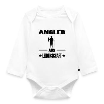 Angeln - Baby Bio-Langarm-Body - Weiß - Vorne