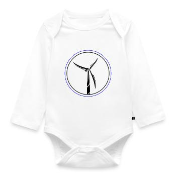 Windkraft Symbol Windrad - Baby Bio-Langarm-Body - Weiß - Vorne