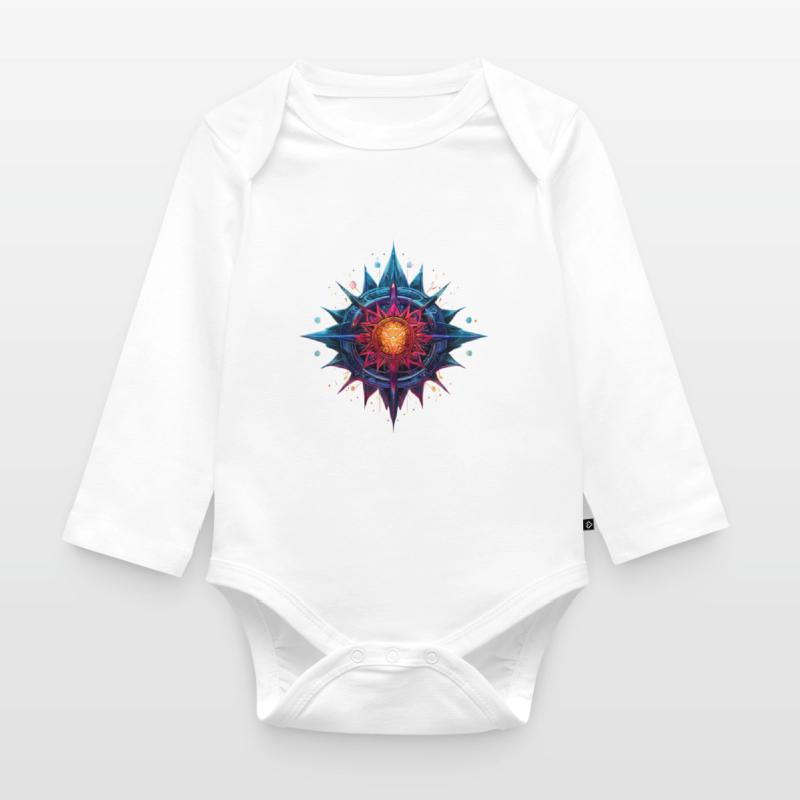 Bunte Blume oder Stern Baby Bio-Langarm-Body