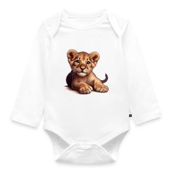 Le Petit Roi Lion (Lionceau mignon) - Body Bébé bio manches longues - blanc - Devant