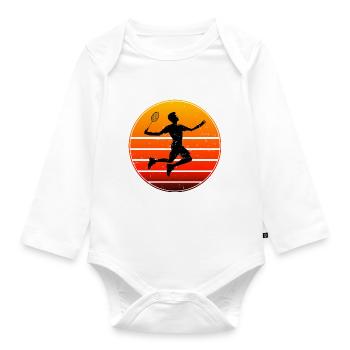 Badminton Badminton Badminton Players Men - Organic Longsleeve Baby Bodysuit - white - Front