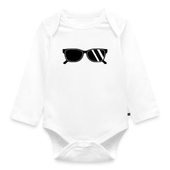 Sonnenbrille - Baby Bio-Langarm-Body - Weiß - Vorne