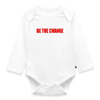 be the change - Baby Bio-Langarm-Body - Weiß - Vorne
