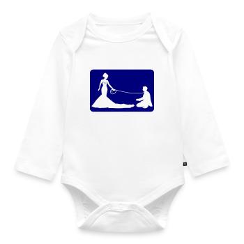 Hochzeit Brautpaar Leine - Baby Bio-Langarm-Body - Weiß - Vorne