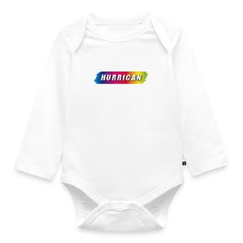 Hurrican Lettering Spectrum - Organic Longsleeve Baby Bodysuit - white - Front