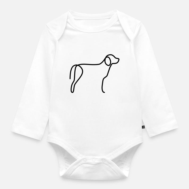 Beagle - Body Bébé bio manches longues - blanc
