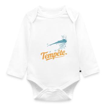 Qui sème le vent récolte la tempête - Body Bébé bio manches longues - blanc - Devant