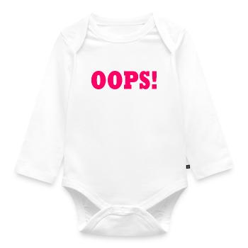 Oops - Organic Longsleeve Baby Bodysuit - white - Front
