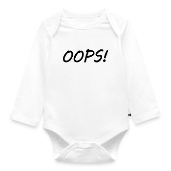 Oops - Organic Longsleeve Baby Bodysuit - white - Front