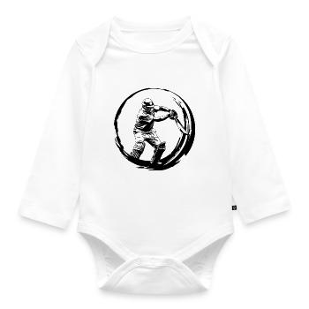 Cricket Silhouette - Baby Bio-Langarm-Body - Weiß - Vorne