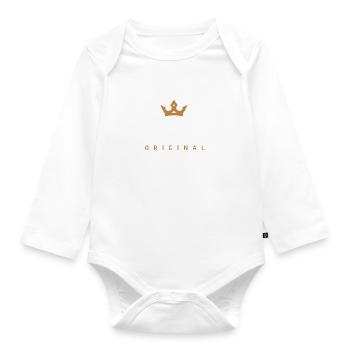 Hiller Original Familienlogo - Baby Bio-Langarm-Body - Weiß - Vorne