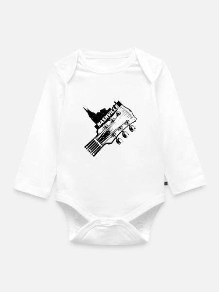 Nashville Tennessee USA Gitarre Skyline Musik - Baby Bio-Langarm-Body - Weiß