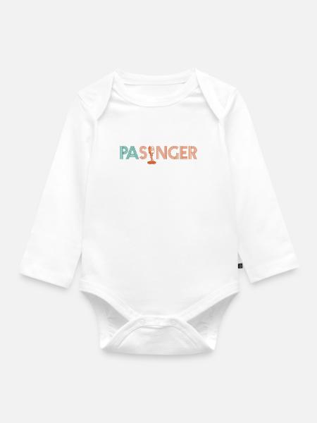 Passinger Mikrofon Typografie - Baby Bio-Langarm-Body - Weiß