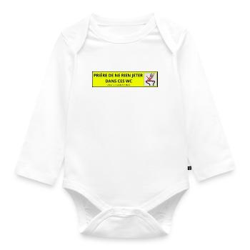 WC - Body Bébé bio manches longues - blanc - Devant