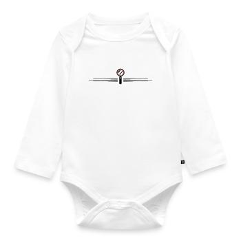 Lupe Symbol Linie - Baby Bio-Langarm-Body - Weiß - Vorne