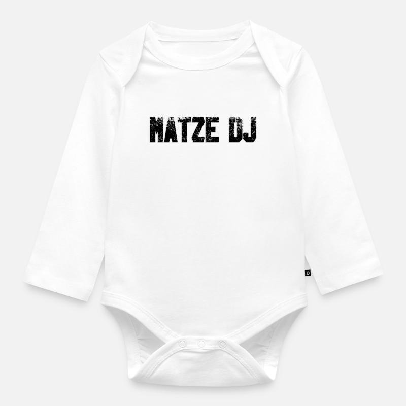 MatzeDJLogo Schwarz - Baby Bio-Langarm-Body - Weiß