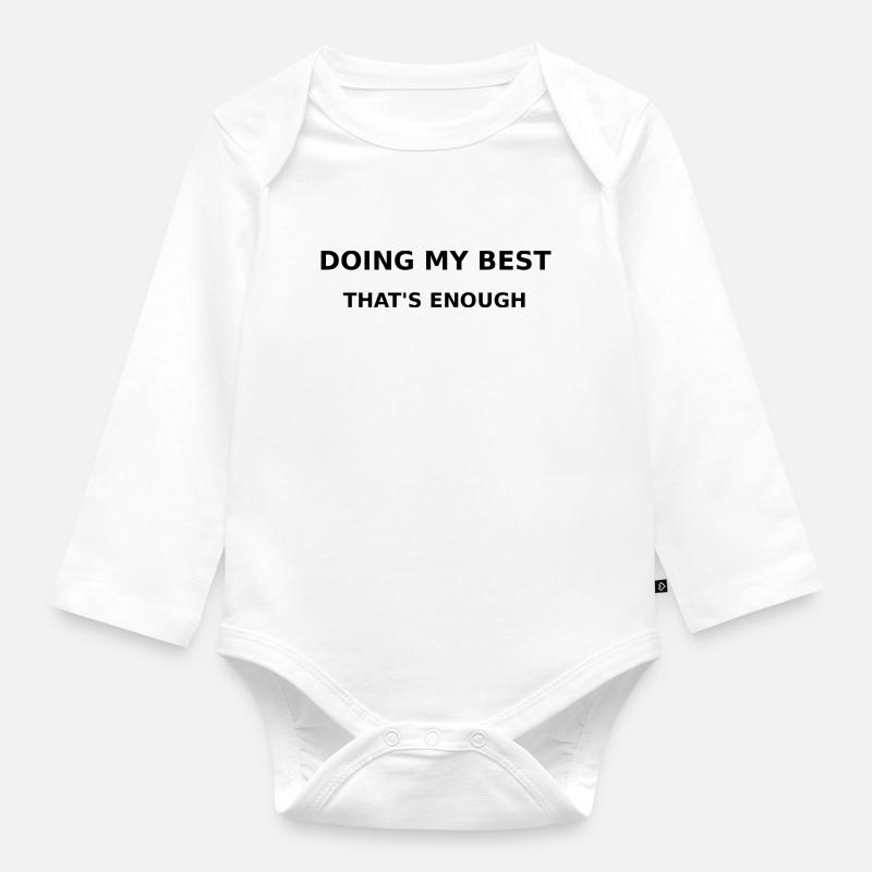 Je fais de mon mieux - Body Bébé bio manches longues - blanc