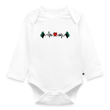 Texel Herzschlag – Inselstolz - Baby Bio-Langarm-Body - Weiß - Vorne
