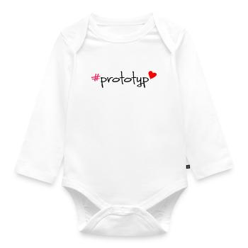 Prototype Hashtag Saying T-Shirt - Organic Longsleeve Baby Bodysuit - white - Front