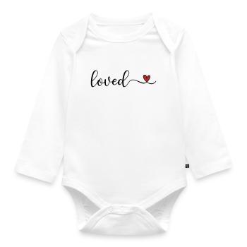 loved - Organic Longsleeve Baby Bodysuit - white - Front
