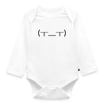 Crying Emote (╥_╥) Violent Tears - Organic Longsleeve Baby Bodysuit - white - Front