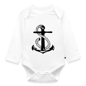 anchor skipper - Organic Longsleeve Baby Bodysuit - white - Front