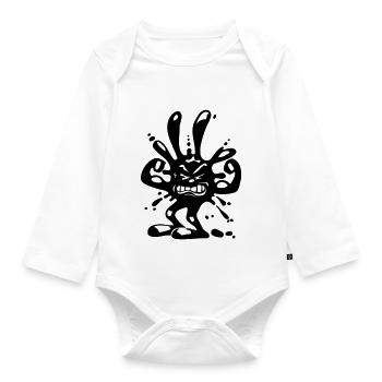 virus fleck - Baby Bio-Langarm-Body - Weiß - Vorne